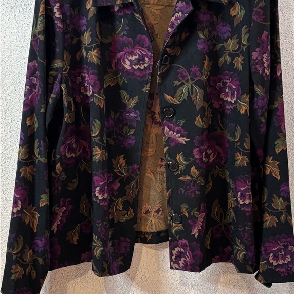 Briggs New York Jackets & Blazers - Briggs New York Black and Purple Floral Blazer